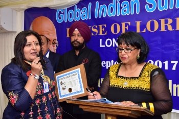 Honoured with Mahatma Gandhi Samman 2017 at House of Lords in London